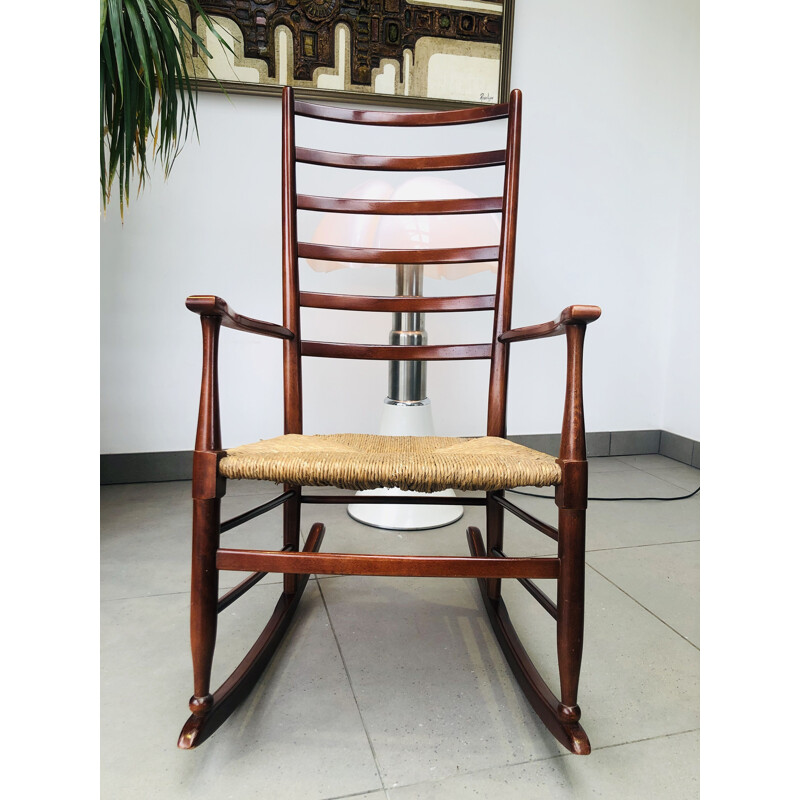 Mid Century Oak Rocking Chair Danish 1960