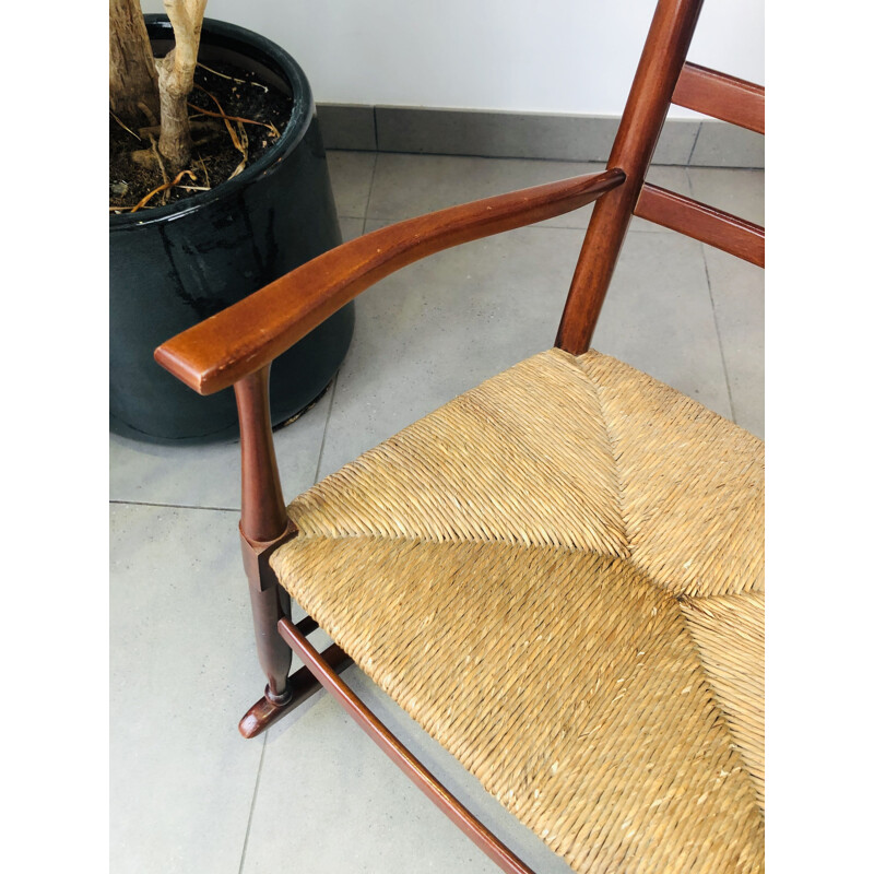 Mid Century Oak Rocking Chair Danish 1960