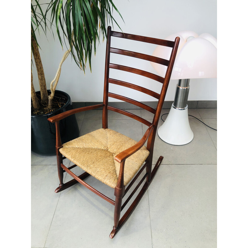 Mid Century Oak Rocking Chair Danish 1960