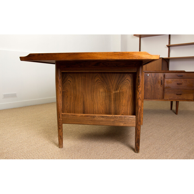 Large vintage executive desk in Rio Rosewood, model 208 by Arne Vodder for Danish Sibast