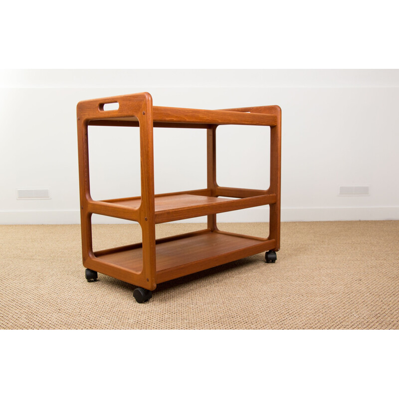 Vintage Danish teak trolley with 3 levels 1970