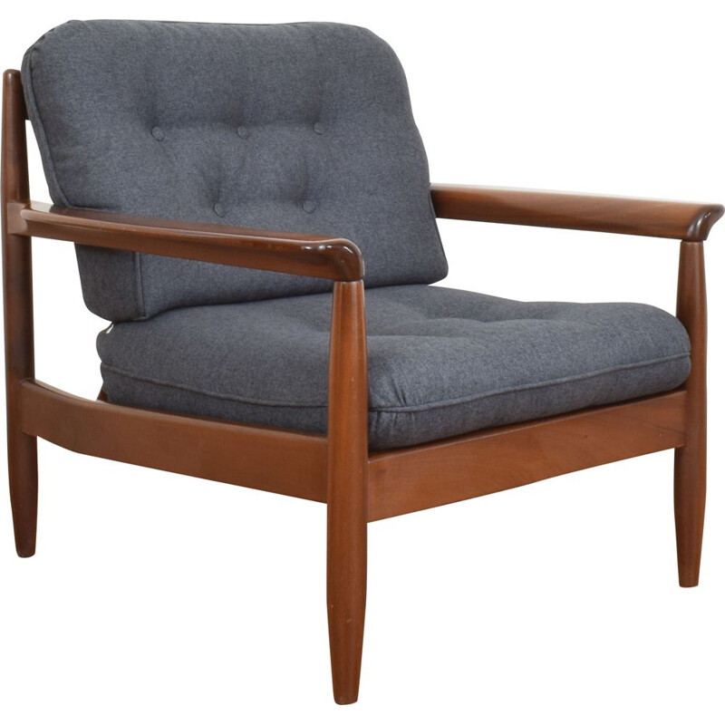 Fauteuil lounge vintage en teck Danemark, 1960