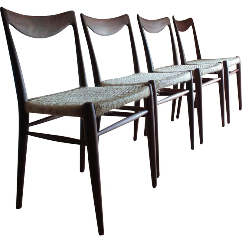 Set of 4 Vintage Chairs model BAMBI by Rastad and Relling Norvege