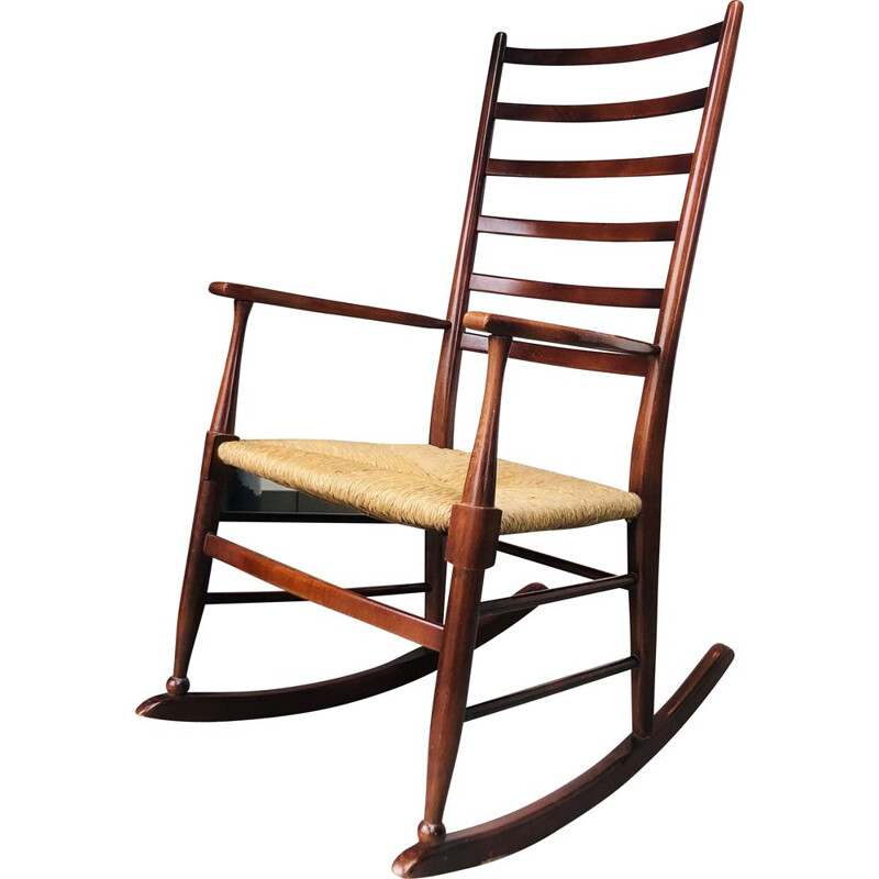 Mid Century Oak Rocking Chair Danish 1960