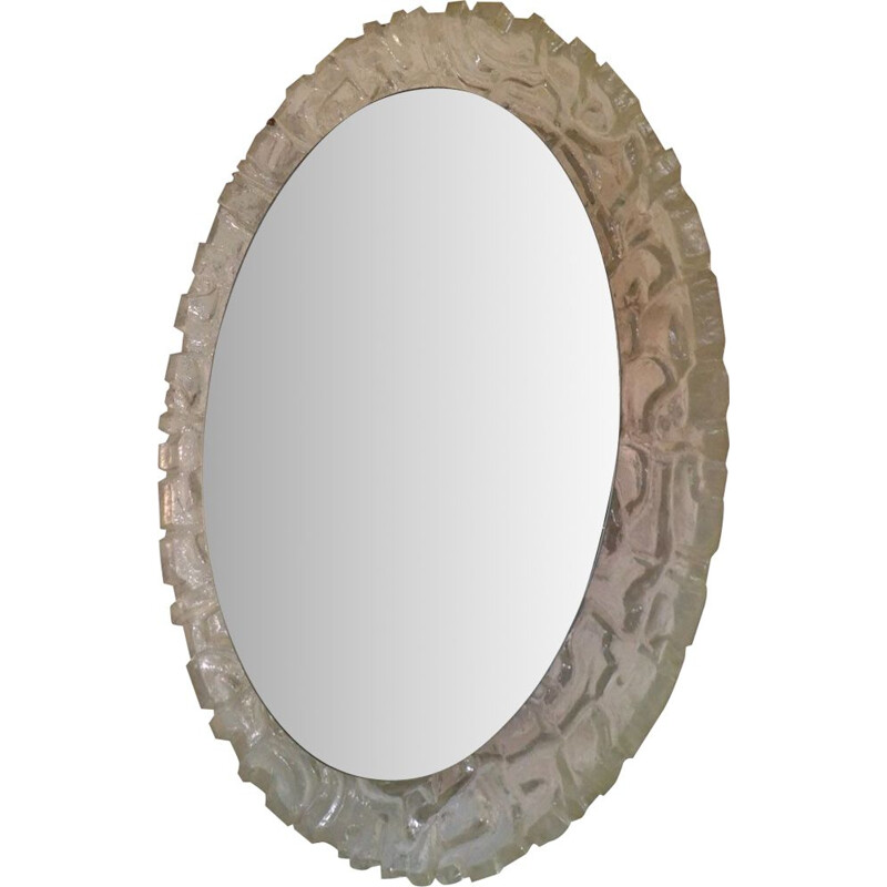 Vintage luminous resin mirror, 1970