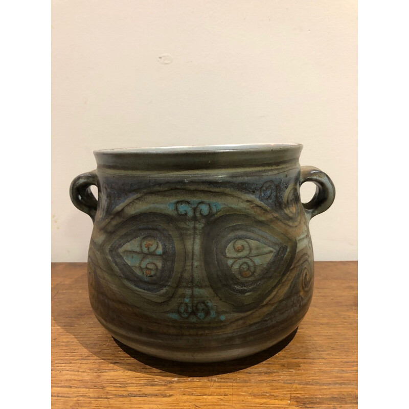 Vintage ceramic pot by Jean de lespinasse, 1940