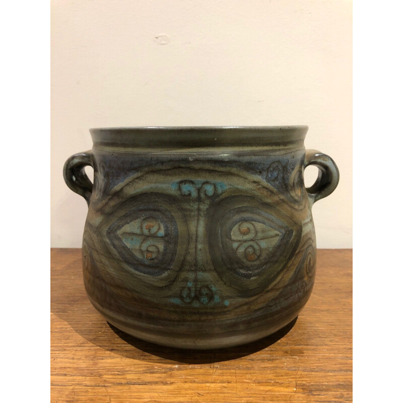 Vintage ceramic pot by Jean de lespinasse, 1940