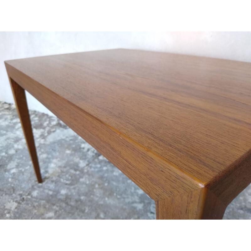 Vintage side coffee table Teak by S. Hansen for Haslev, Denmark, 1960s
