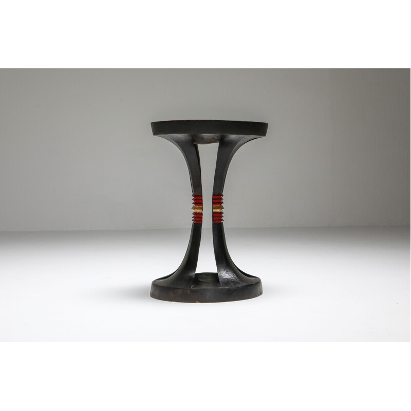 Tabouret vintage Art Déco à la manière de Jean Royère 1940