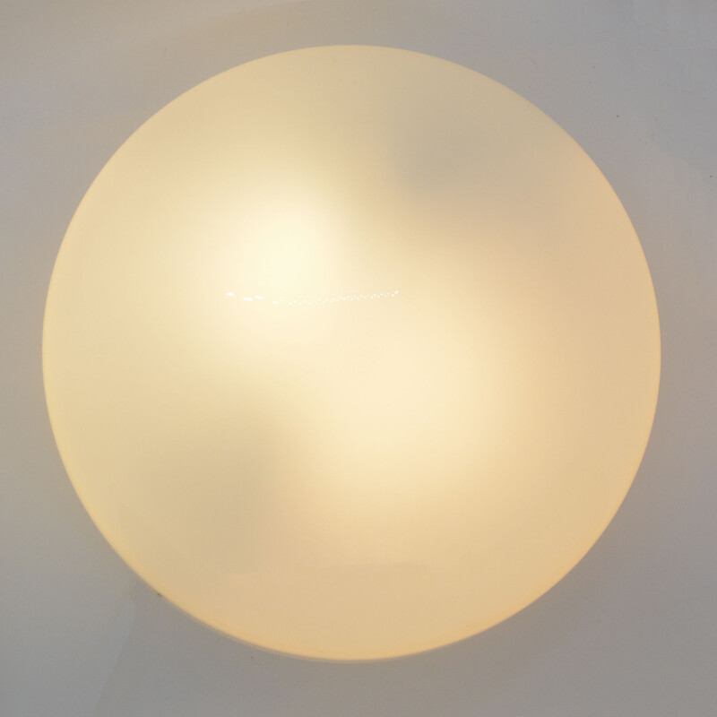 Vintage White ceiling lamp, plafond, DKN Leuchte, Germany, 1960s