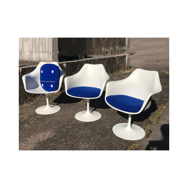 Set of 3 Vintage 'Tulip' Armchairs by Eero Saarinen for Knoll International 1970