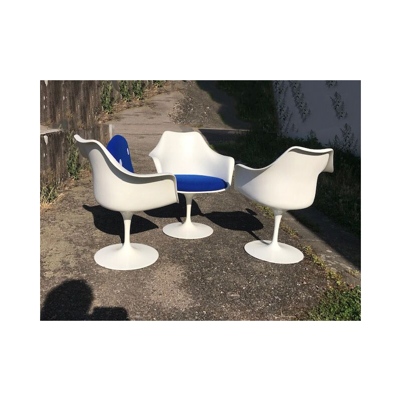 Set of 3 Vintage 'Tulip' Armchairs by Eero Saarinen for Knoll International 1970