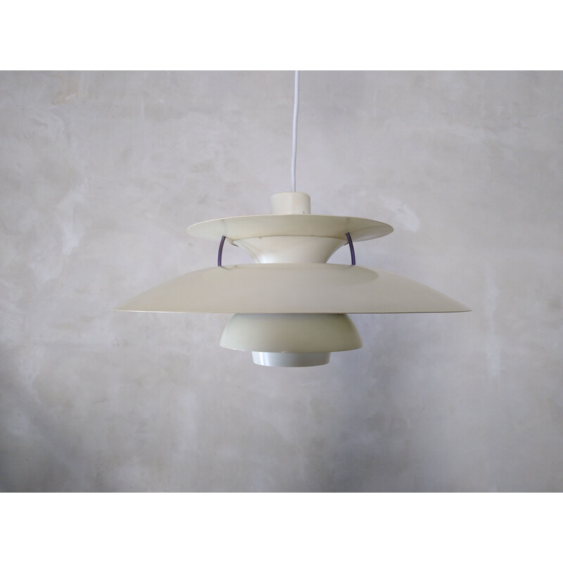 Vintage white PH5 Poul Henningsen lamp, Louis Poulsen, 960s