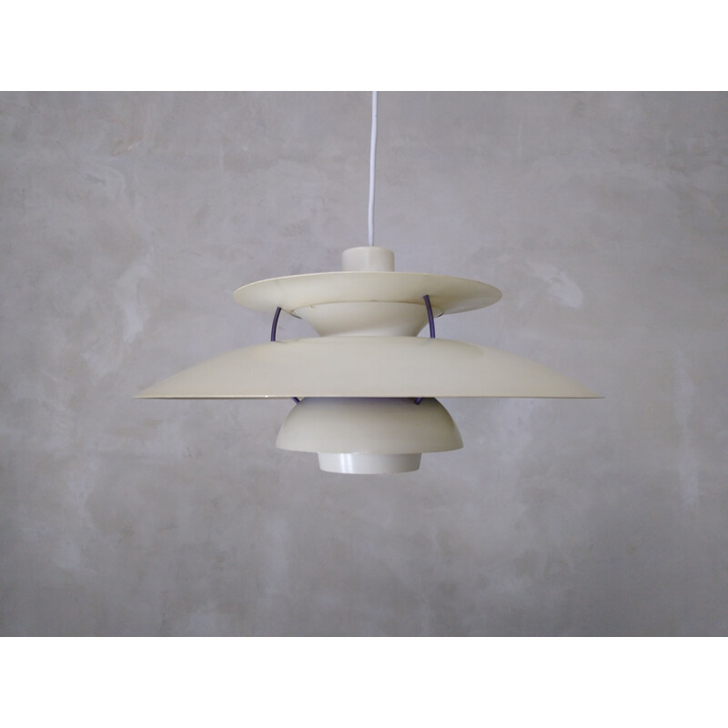 Vintage white PH5 Poul Henningsen lamp, Louis Poulsen, 960s