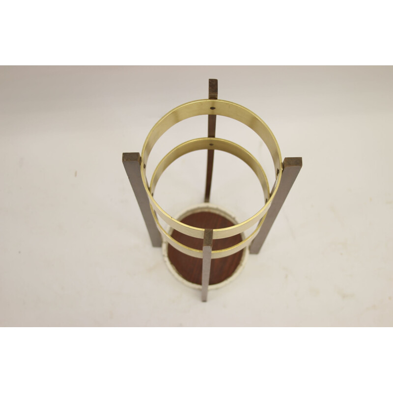 Vintage brass umbrella or cane holder 1960