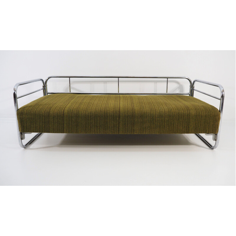 Vintage Sofa Art Deco Czech Chrome by Robert Slezak, 1930s