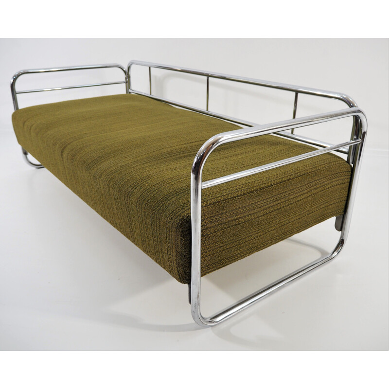 Vintage Sofa Art Deco Czech Chrome by Robert Slezak, 1930s