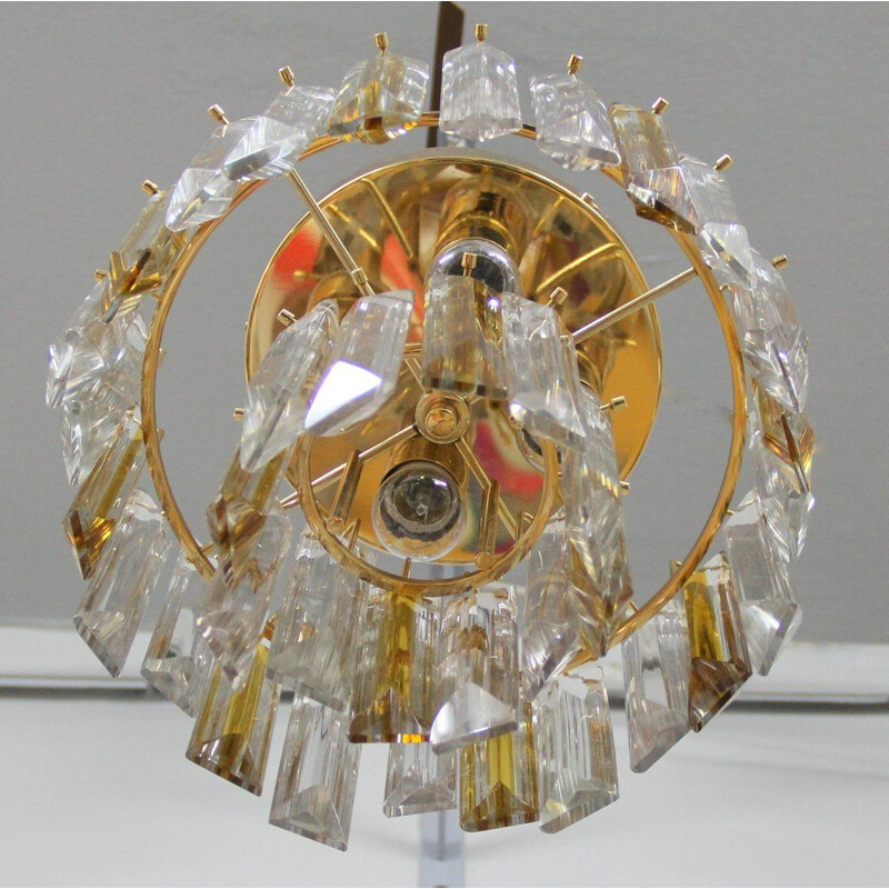 Lámpara colgante vintage de cristal de Murano, Italia 1970