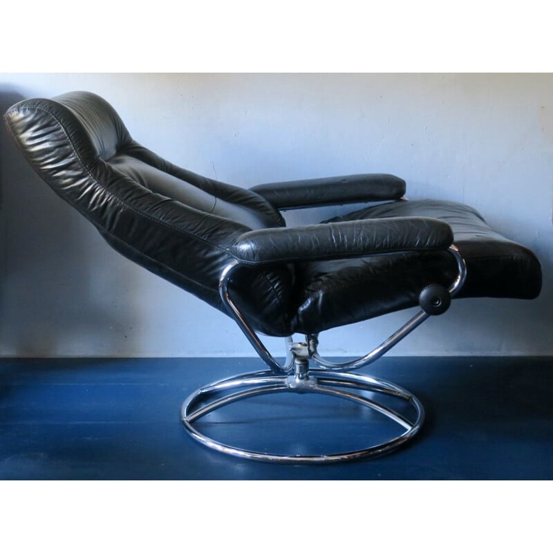 Mid-Century Reclining Swivel Lounge Chair, 1960s