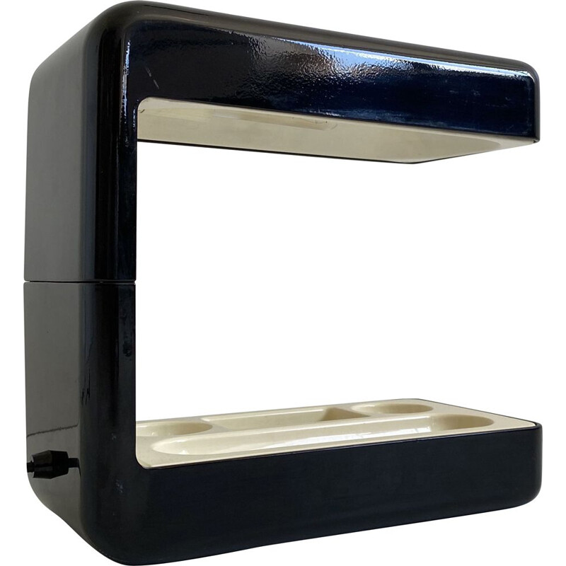 Vintage desk lamp in black lacquered aluminum by Giotto Stoppino for Tronconi, Italy 1970
