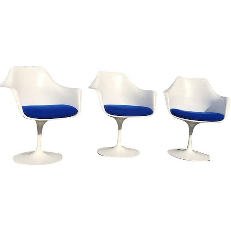 Set of 3 Vintage 'Tulip' Armchairs by Eero Saarinen for Knoll International 1970