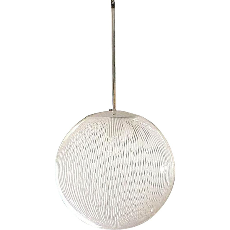 Venini diaz de santilana vintage kristallen hanglamp ontwerp 1970