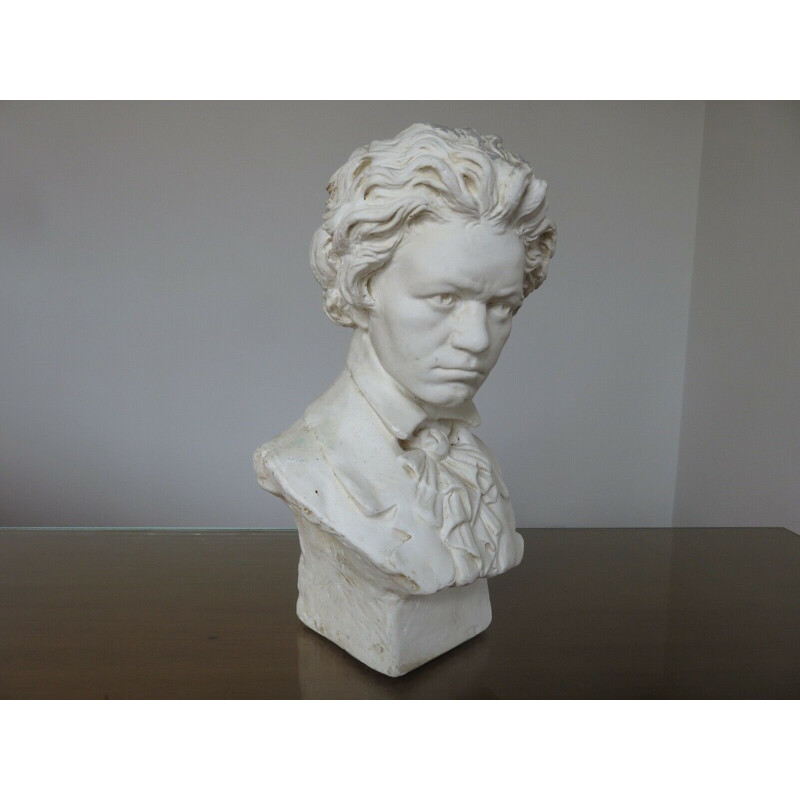 Vintage plaster bust "'Beethoven" signed 