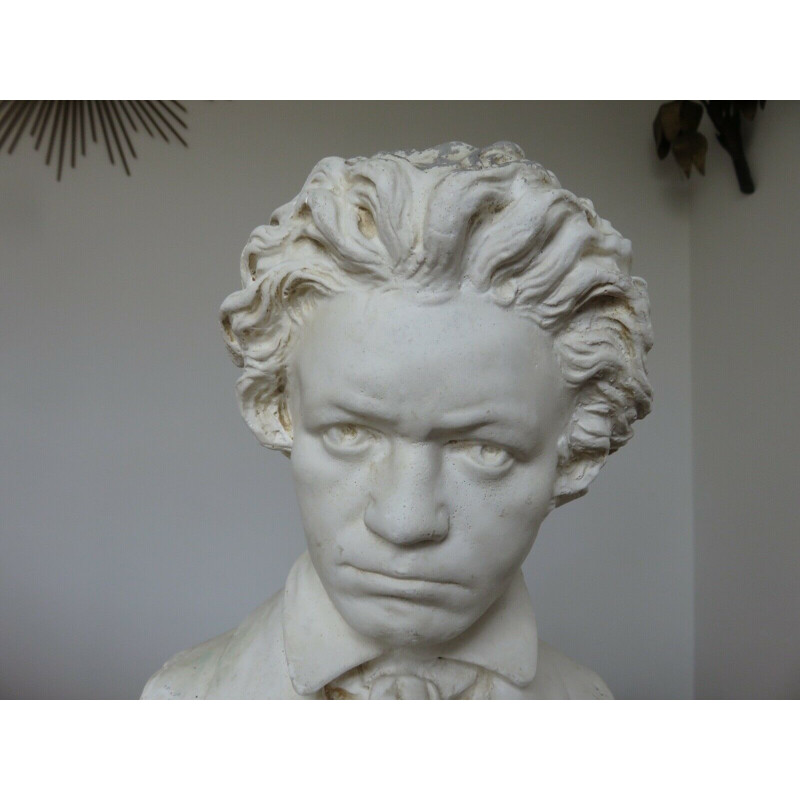 Vintage plaster bust "'Beethoven" signed 