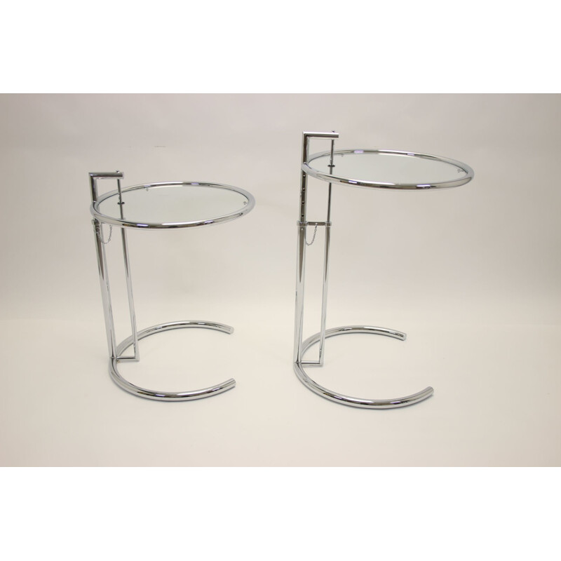 Vintage Side table in Chrome with adjustable height, Eileen Gray