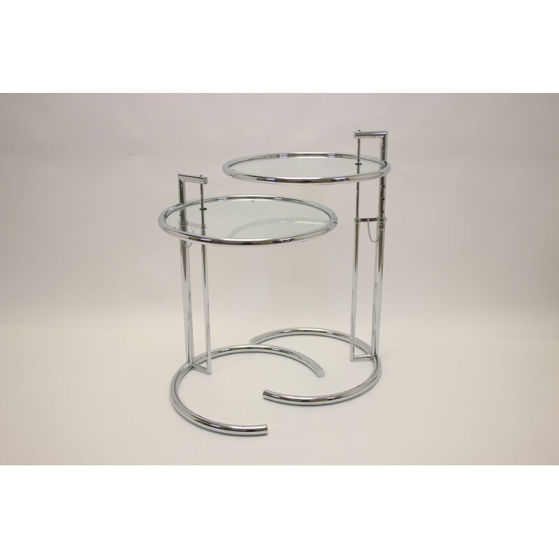 Vintage Side table in Chrome with adjustable height, Eileen Gray