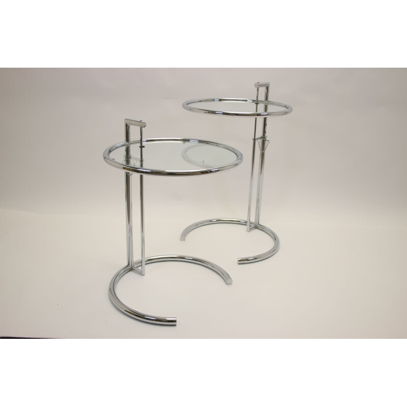 Vintage Side table in Chrome with adjustable height, Eileen Gray