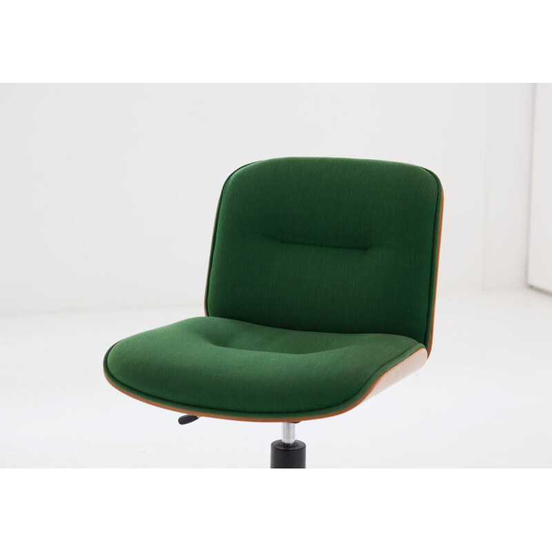 Vintage Swivel Chair in Oak by Ico Parisi for MIM Roma Italian 1960s