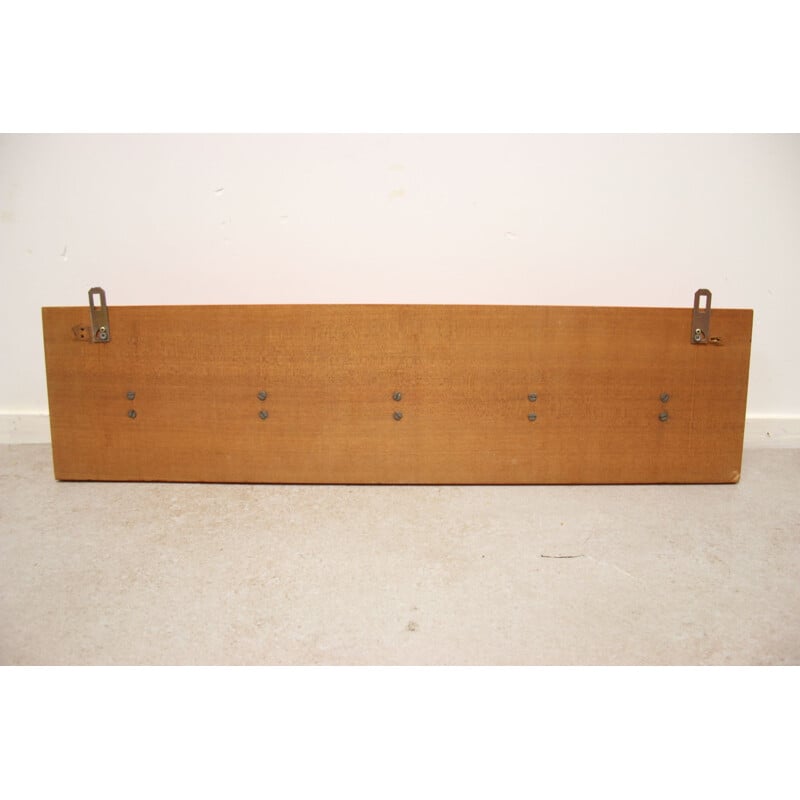 Vintage orange coat rack with 5 white hooks 1960