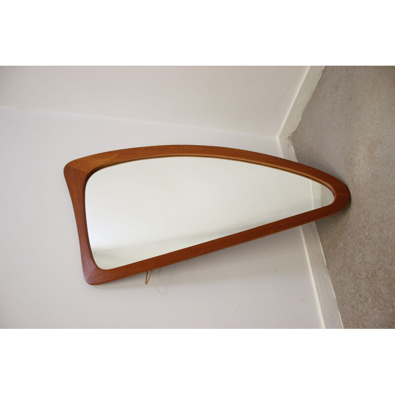 Vintage mirror in Teak harp model or organic 1960