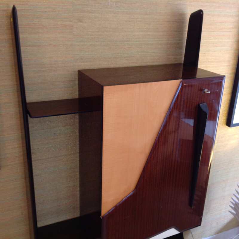 Italian bar and cabinet in lacquered wood, rosewood and formica - 1940s