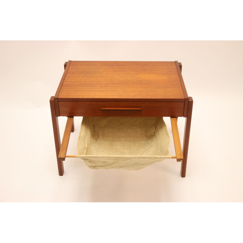 Vintage end table on Wheels Rosewood Wooden