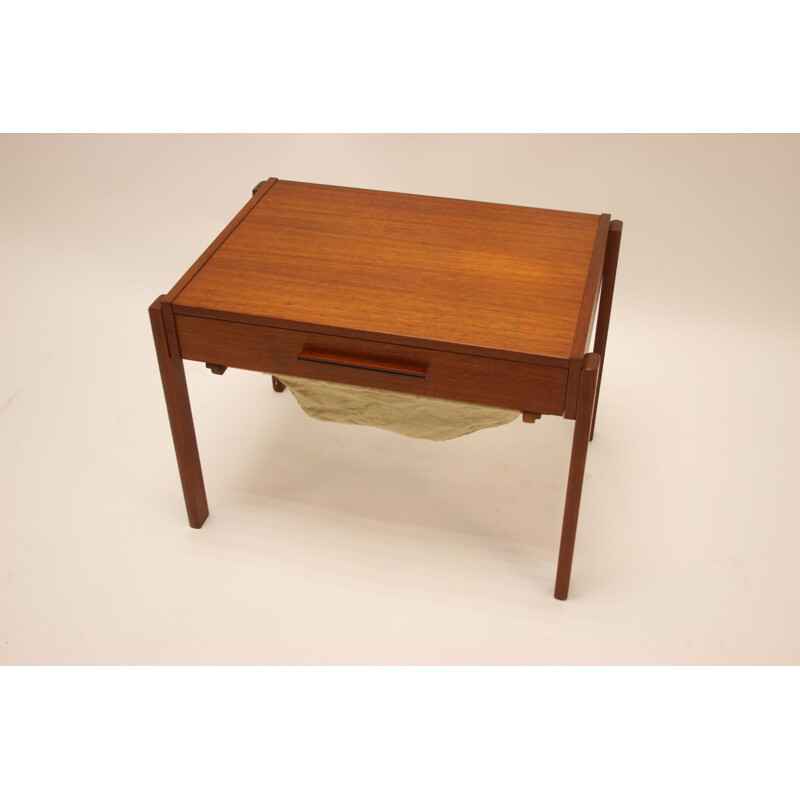 Vintage end table on Wheels Rosewood Wooden