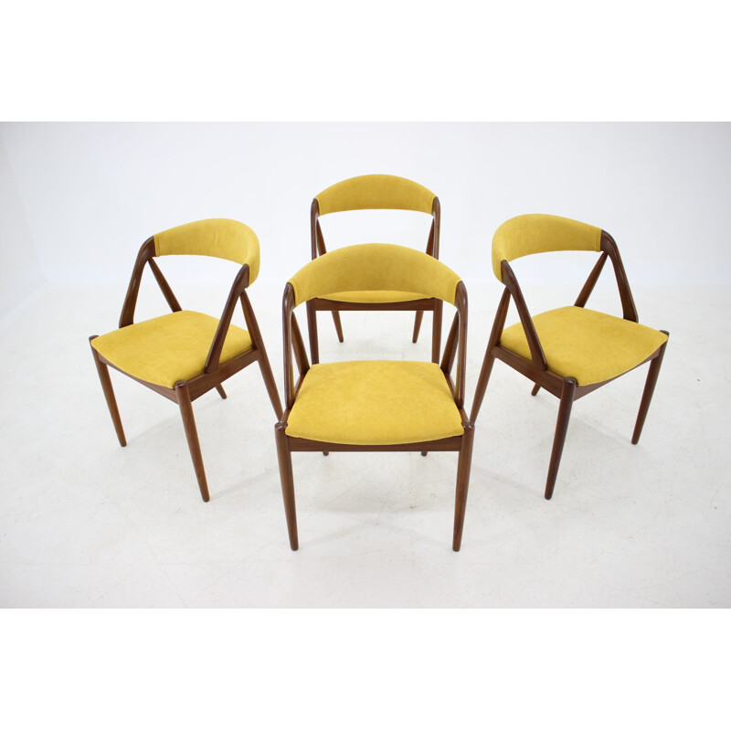 Lot de 4 vintage chaises en teck Kai Kristiansen 1960 