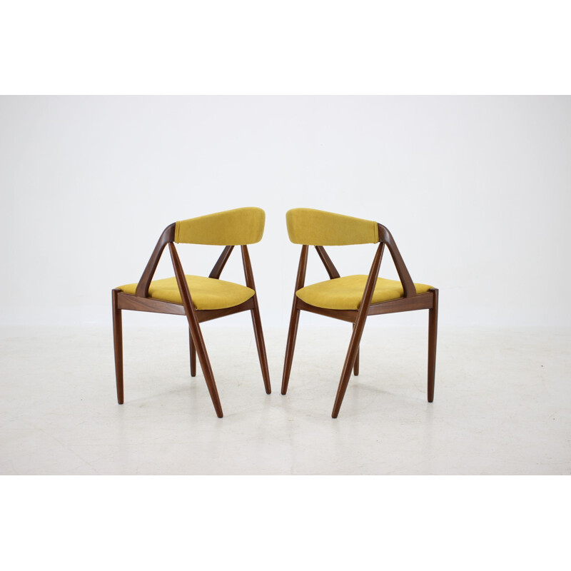 Lot de 4 vintage chaises en teck Kai Kristiansen 1960 