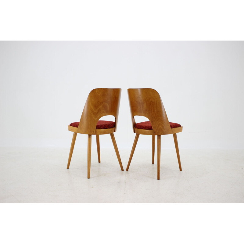 Pair of Vintage ThonThonet Oak Dining Chairs 1960s