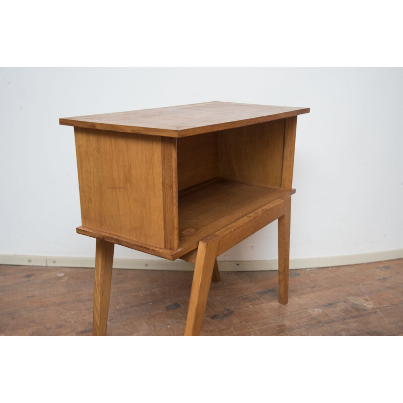 Vintage bedside table with compass feet 1960