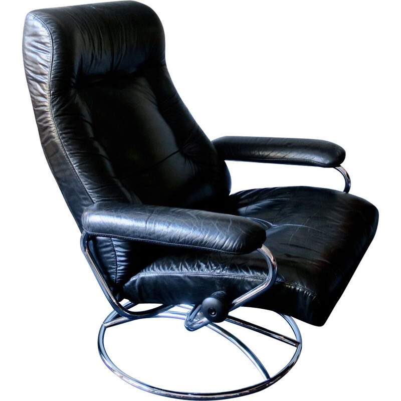 Fauteuil Lounge vintage inclinable et pivotant 1960