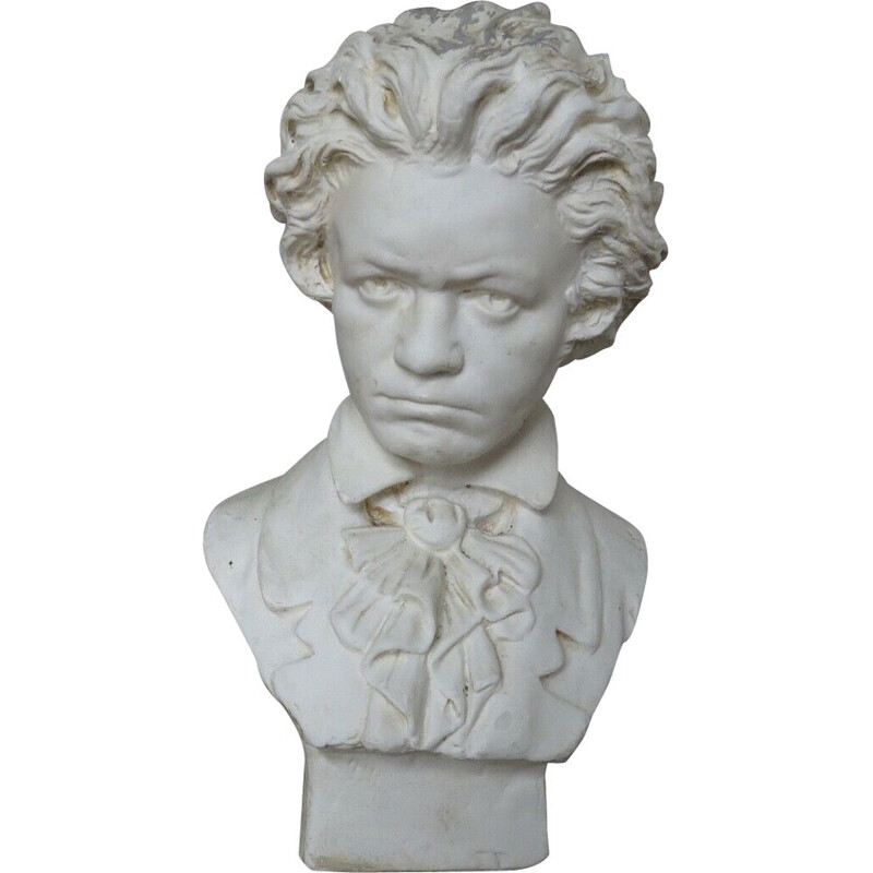 Vintage plaster bust "'Beethoven" signed 