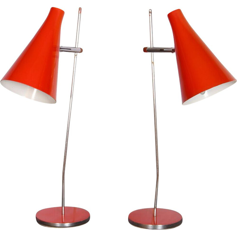 Pair of vintage lamps by Josef Hurka for the publisher Lidokov, 1960