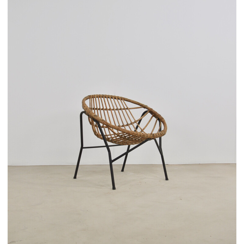 Vintage Rattan Armchair from Rohe Noordwolde, 1960s