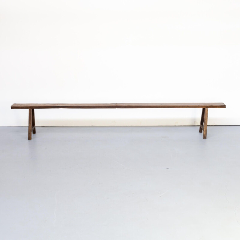 Vintage wooden french bench Andrianna Shamaris 1950s