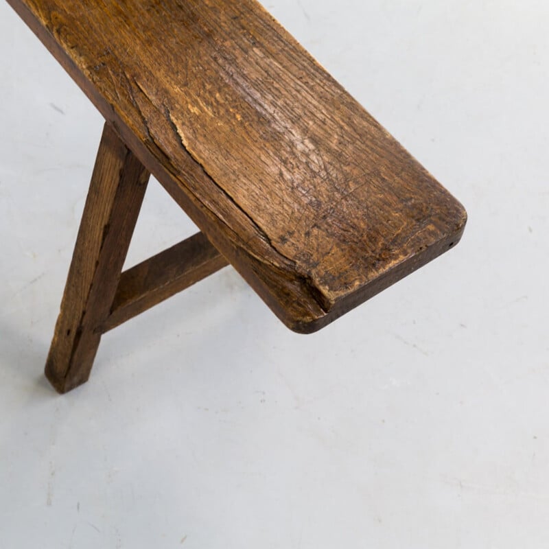 Banc vintage en bois Andrianna Shamaris français 1950