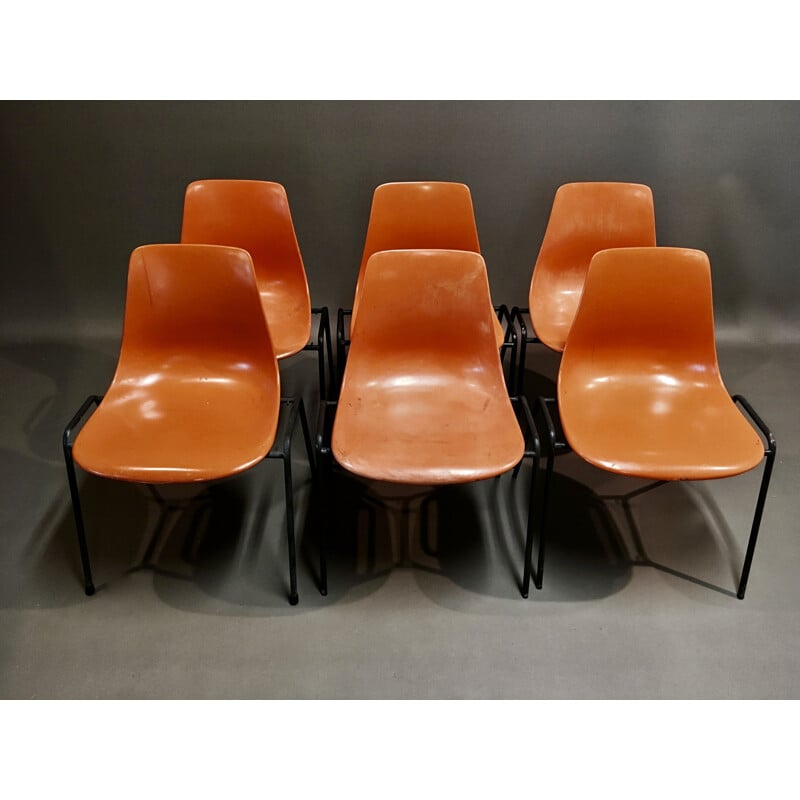 Ensemble de 6 chaises vintage Georg Leowald 1960