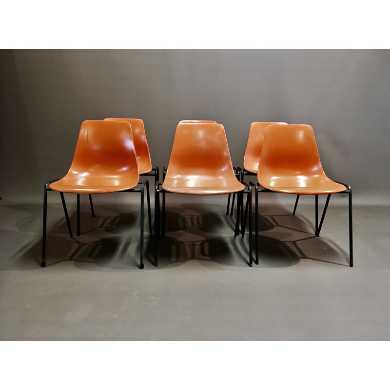 Ensemble de 6 chaises vintage Georg Leowald 1960