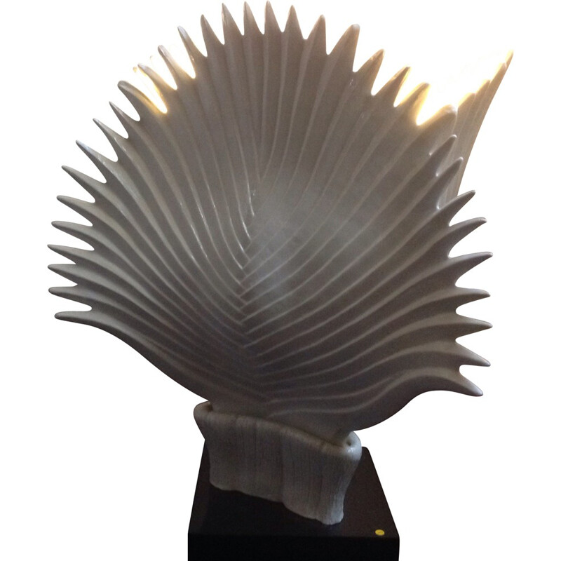 Lampe en céramique blanche palmier - 1970